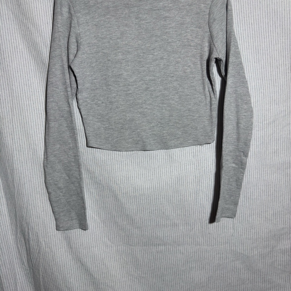 Bozzolo Gray Fitted Crop Sweatshirt